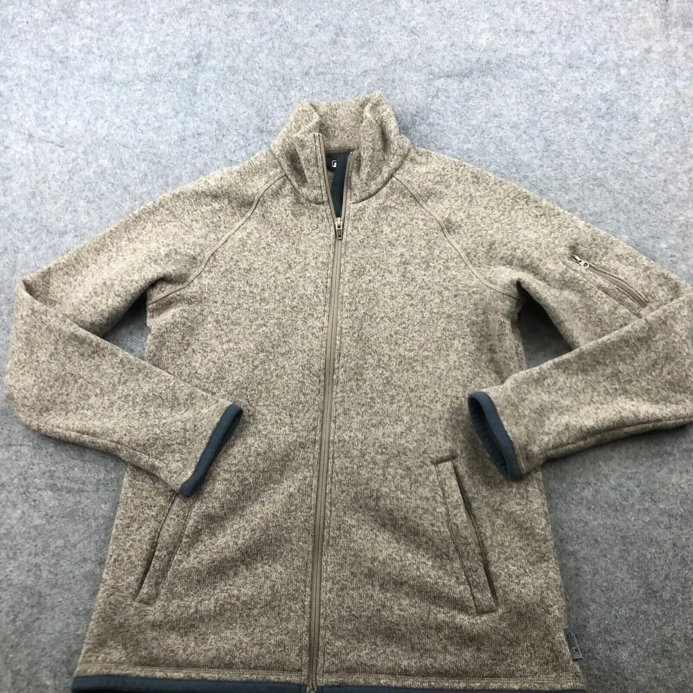 Eastern Mountain Sports Jacket Womens Large Brown Fleece Full Zip Hiking - Picture 2 of 9